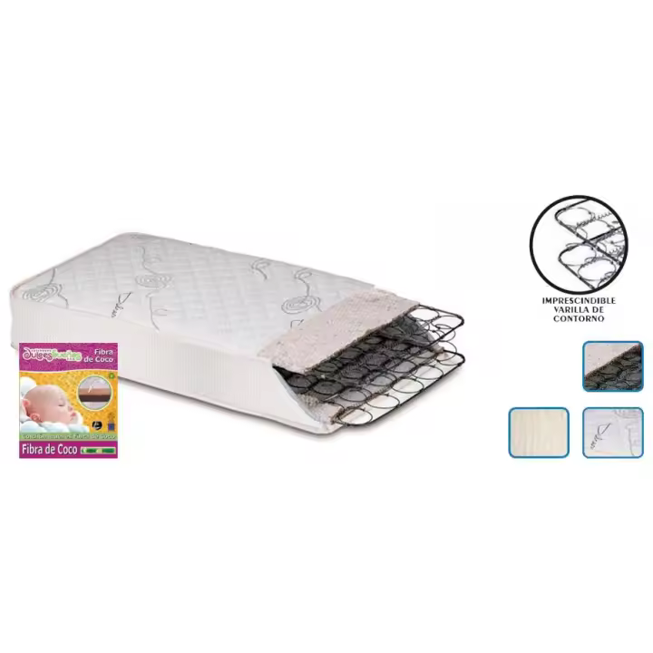 Colchón para cuna "Dulcesueño" muelle coco borreguillo – 60x120 cm - 1
