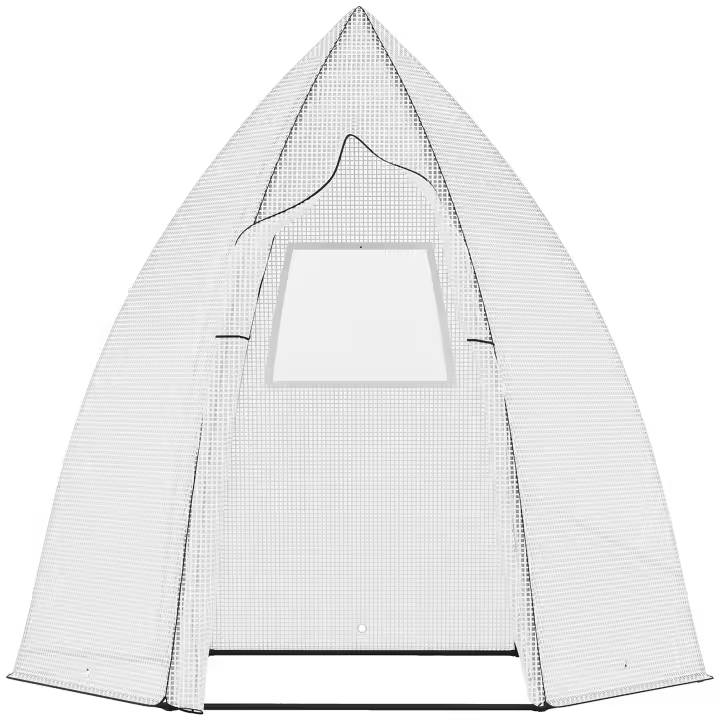 Outsunny Mini Carpa de Invernada de Invernadero para Plantas con Puerta Enrollable Balcón de Jardín Protección de Invierno Blanco 160 x 140 x 180 cm - 1