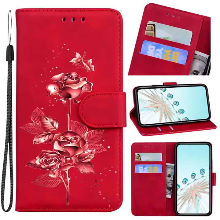 Funda De Cuero Para Samsung Galaxy J6+ J4+ J6 2018 J7 J5 J3 2016 2017 Estilo Clásico Con Soporte De Tarjetas Y Monedero Protector Anti-Scratch Magnético - 1