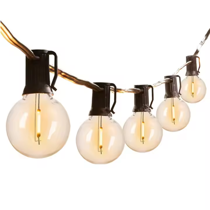 Luces De Cadena LED Globales Para Exteriores Con Bombillas De Plástico Impermeables Para Patio Jardín Trasero Y Porche 220V Con Enchufe De EU - 1