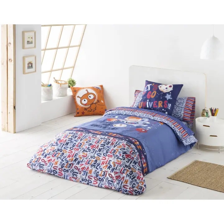 JVR - Funda Nordica Juego de 3 piezas modelo ROCKY - Tejido 100% Algodón Percal 200 hilos - Estampado digital - Fabricado en España - Cama 90/105/135/150/160/180 - 1