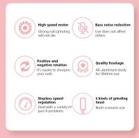 Juego De Secador De Uñas Eléctrico 35000RPM Con Pantalla LED Bajo Ruido Herramientas Para Manicura Y Accesorios De Uñas - details 1