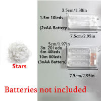 Luces De Estrella LED Para Navidad Y Bodas 1.5m/3m/6m/10m Caja De Batería Iluminación De Cortina De Aire Para El Hogar Y Fiestas - details 1