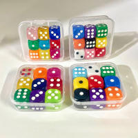 9 Piezas De Dados Colores Transparentes Con Caja Dados De 6 Cara 14mm/16mm Para Juegos De Mesa Aprendizaje Matemático Clase - details 3