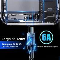 Cable De Carga Rápida NNBILI 120W Tipo C a Tipo C Con Pantalla LED Para Huawei Oppo Vivo Cable De Datos USB a Tipo-C Malla - details 10