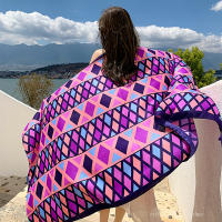 Bufanda De Playa Bohemia Para Mujer Pashmina Floral Estilo Fashion Verano Hijab Envoltura Echarpe Decorativa Polyester Sin Costuras - details 20