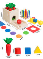 Juguete Montessori De Madera Kit De Juego Para Desarrollo Temprano En Edad De 3-6 Años Sorteo De Formas Y Caída De Bolas Caja De Permanencia De Objetos Con Monedas Y Zanahorias Para Niños Pequeños - details 31