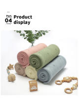 Manta de Algodón para Bebe, Manta Tejida para niños y niños, 90x70cm, cochecito Súper suave para recién nasido, envoltura para envolver, Saco de dormir a Cuadros para CUNA sólida a la moda - details 8
