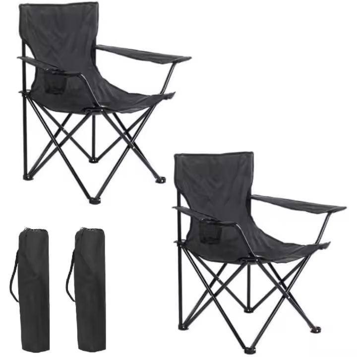 PopLiving-pack 2 Silla Playa o Camping | con Funda de Transporte y Asas | Plegable | Estructura de Metal | Asiento Impermeable | Medida 50 x 50 x 80 cm - 1