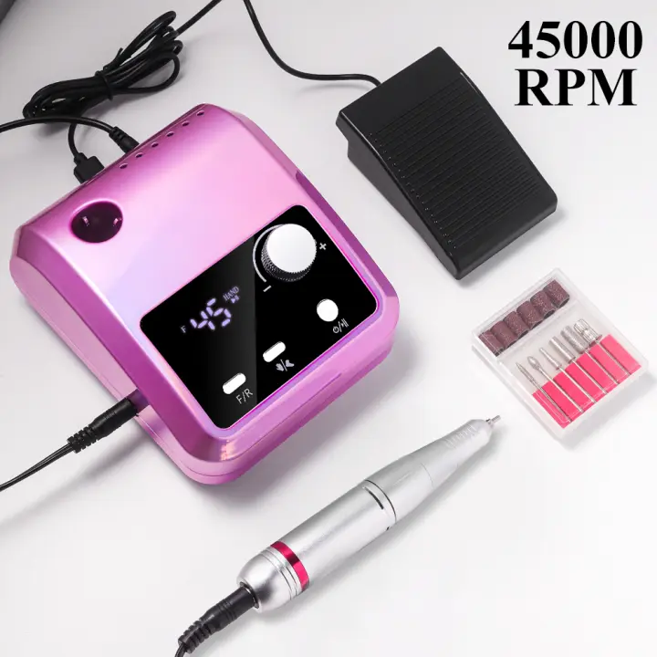 Taladro Eléctrico Profesional Para Uñas 45000 RPM Con Pantalla HD Y Diseño De Plástico Herramienta De Manicura Eléctrica - 1