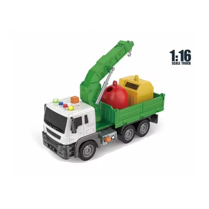 CAMION PORTA CONTENEDORES RECICLAJE LUZ Y SONIDO DE PANRITOS - 1