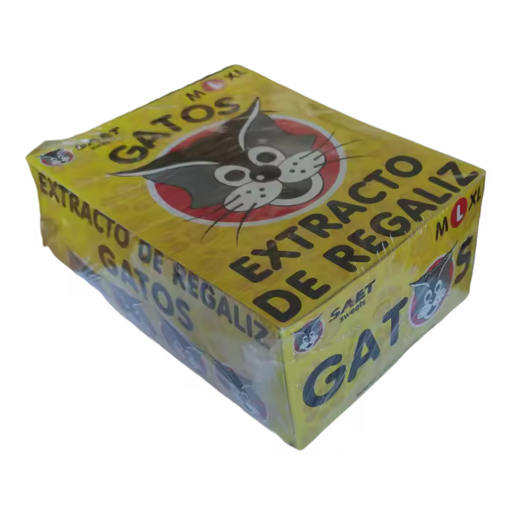 Gatos L Regaliz Caja 200 barritas (800 g) Saet Sweets - 1