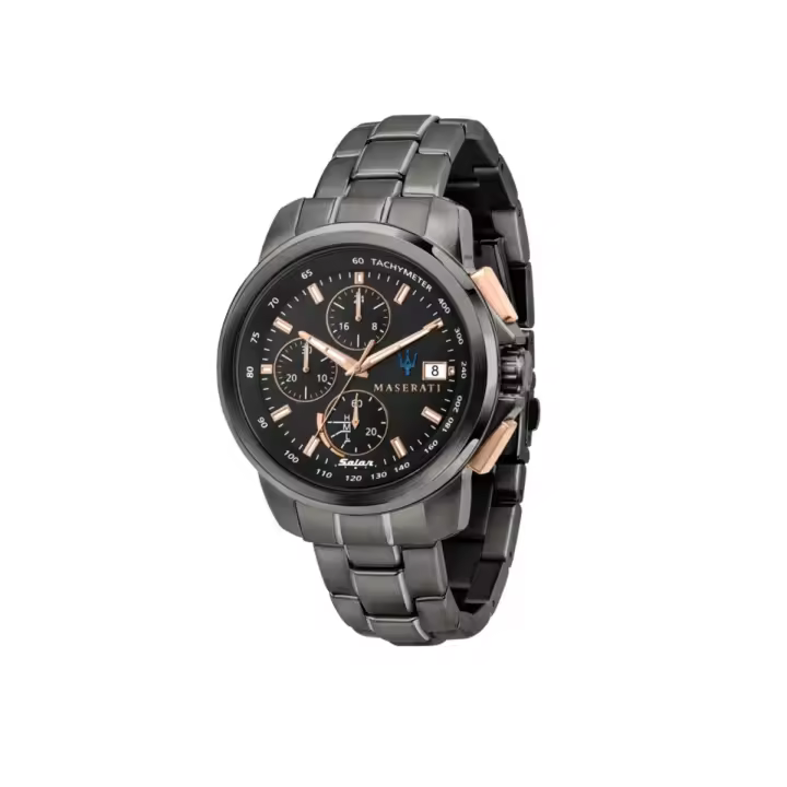 Maserati Reloj Hombre Successo 44mm Solar Gun Dial Br Gun Acero 10 Atm - 1