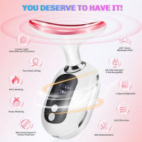 Dispositivo De Belleza Para El Cuello 3 Colores EMS Masajeador Facial Levantamiento Antiarrugas LED Fotón Eliminador De Doble Mentón Rejuvenecimiento De La Piel - details 0