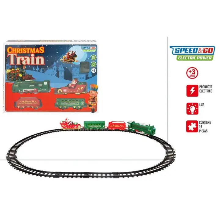 NAVIDAD COLORBABY-SPEED&GO-TREN NAVIDAD ELECTRICA CON LUZ 19PIEZAS JUGUETE DE TREN PARA NAVIDAD ORIGINAL CALIDAD COLORBABY DE CONFIANZA - 1