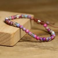 Pulsera De Iaspis Imperio Morado De 4mm Alta Calidad Joyería Natural De Sedimento Marino Ajustable Elegante Para Mujeres Y Niñas - details 2