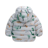 Chaqueta De Poliéster Para Niños Con Capucha Y Cierre De Cremallera Outerwear Ligera Para Otoño Con Estampado De Dinosaurio Cartoon - details 22