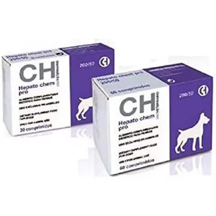 CHEMICALIBERICA. Hepato Chem Pro 200/50 para Perros con insuficiencia hepática 30 Comprimidos. Suplemento dietético indicado para ayudar a la función hepática en casos de insuficiencia hepática - 1