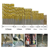 Juego De Brocas De Tornillo Templadas En Titanio HSS Para Metal Y Madera Herramientas De Carpintero 1.0mm-3.5mm 50Pcs 60Pcs - details 0
