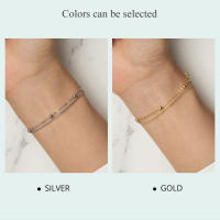 Pulsera De Enlaces De Bolas Doble Capa Para Mujer Plata De Ley 925 Ajustable Simplicidad Joyería De Fiesta Regalo De Cumpleaños - details 7