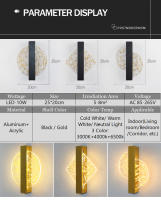 Lámpara De Pared LED De Acrílico Luces De Interior Modernas Sconce 10W Para Dormitorio Y Sala De Estar Luz De Noche AC85-265V - details 1