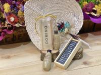Pack de 10 miniaturas de bebida con estuche de dominó en bolsa de regalo con lazo - Regalos originales para invitados de bodas, cumpleaños, bautizos, comuniones - details 0