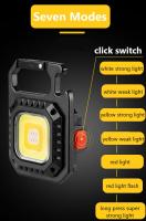 Linterna LED Multifuncional Miniatura Con Llavero Luz De Trabajo COB Recargable Por Tipo-C Torcha De Bolsillo Para Camping Al Aire Libre Emergencias - details 2