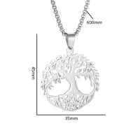 Collar De Moda De Acero Inoxidable Árbol De La Vida Colgante Retro Amuleto De Suerte Para Hombres Y Mujeres Joyería Clásica - details 7