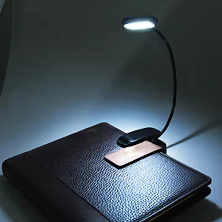 Lámpara LED Mini Para Libros Potenciada Por Batería Tableta Flexible Lectura Portátil Para Dormitorio Luz Nocturna Clip-On - 1