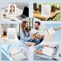 Espejo iluminado portátil de la belleza del maquillaje, iluminación de 3 colores, pantalla táctil de Dimmable, espejo cosmético plegable del tablero LED con las luces - details 4
