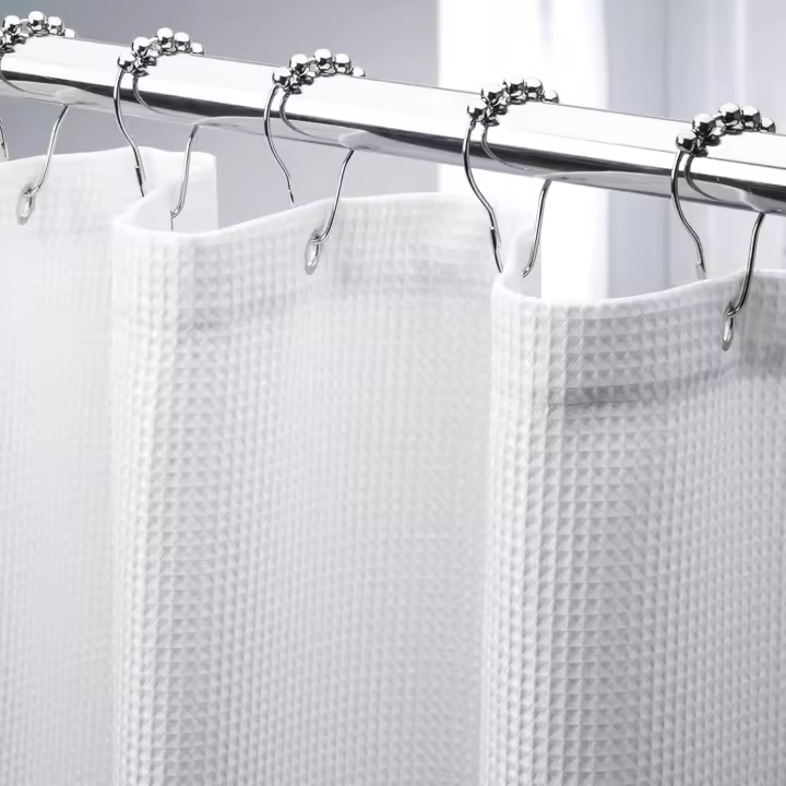 Cortina de ducha antimoho - Blanca - Gruesa - Cortina de ducha antimoho - Cortina de ducha para baño - Fibra de poliéster - Anilla incluida - 180 x 180 cm - 1