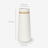 Jarrón de Cerámica para Hierba de Las Pampas, Florero Blanco Como Moderna Decoración Boho para Salas de Estar, Jarrón Grande de 21 cm de Altura en Mate, Decoración para Flores Frescas & Secas - details 0