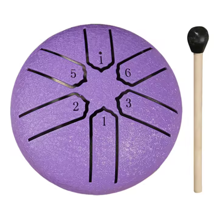 Bombo De Lengua De Acero De 3 Pulgadas 6 Tonos Mini Bombo Portátil Para Exteriores Accesorios De Percusión Incluyen Palos - 1