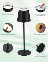 Lámpara De Escritorio LED Sin Cable Con Sensor Táctil Iluminación Ambiente Creativa 3 Colores Luz De Mesa Para Cama Decoración Externa Luz De Barra - details 8