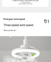 Ventilador de techo silencioso con iluminación y control remoto, control remoto e interruptor de pared, rotación de 360°, modos de luz, perfecto para sala de estar y dormitorio. - details 2