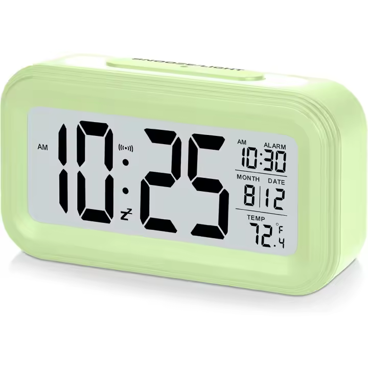 Reloj despertador digital con badería, función de repetición, - 1
