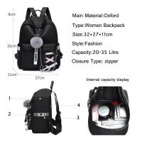 Mochila Oxford Para Mujer Impermeable Con Hombros Estilo Retro Para Niñas Estudiantes Bolsa De Libros Moda Casual Con Cierre De Cremallera - details 1