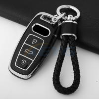 Funda De Llave De Coche TPU Para Audi 4K A8 E-tron Q5 Q7 Q8 C8 D5 SQ8 R8 A1 A3 A4 A6 A7 Protector De Llave Con Cadena - details 0