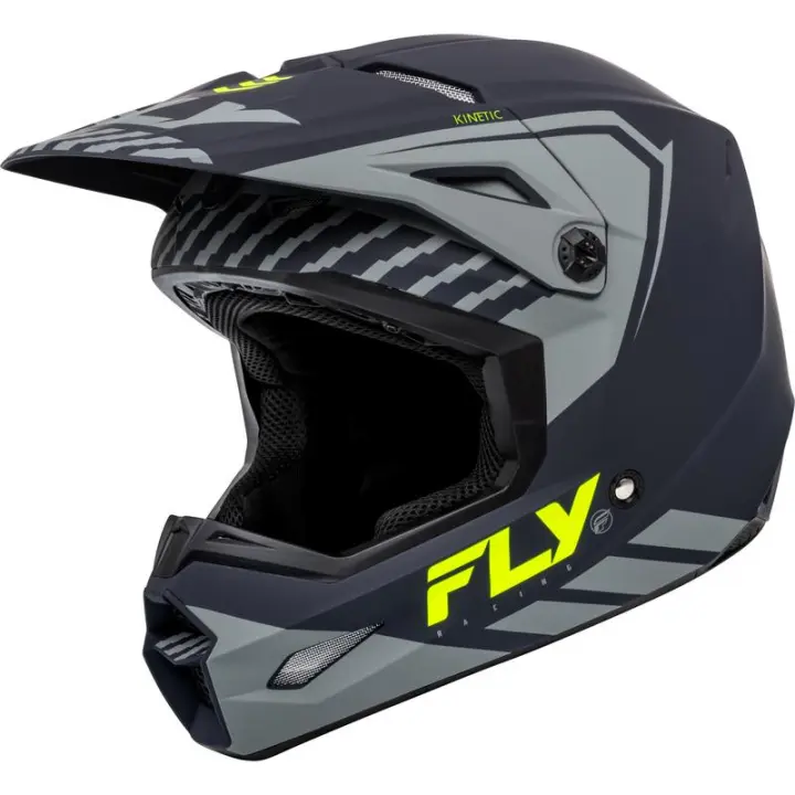 Casco Cross FLY RACING Kinetic Menace - Gris Mate / Hi-Vis talla S - 1