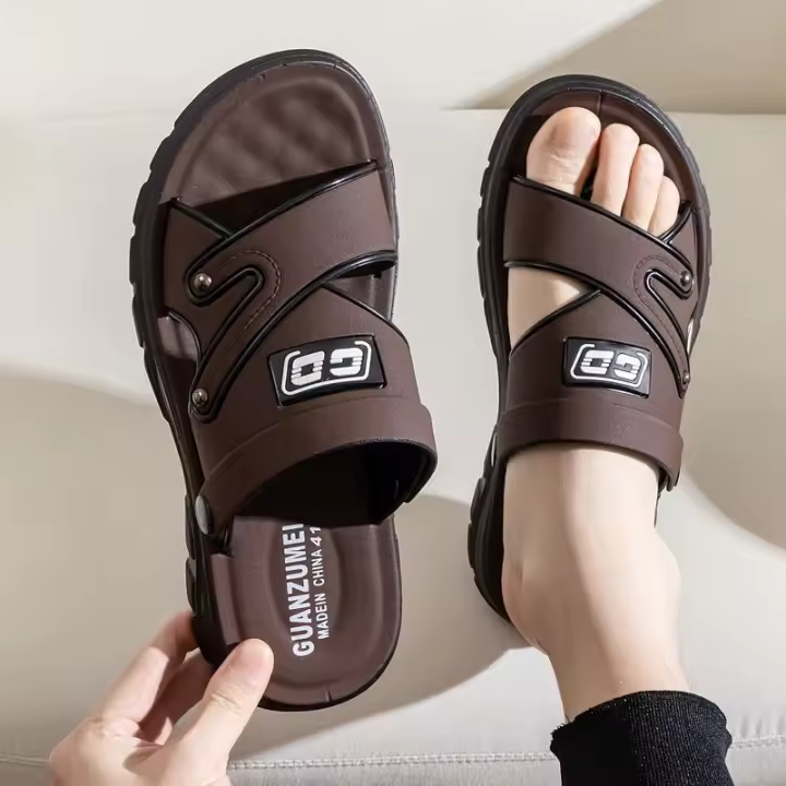 Sandalias Para Hombre Antideslizantes Y Acolchadas Verano 2025 Moda Y Versatilidad Antiguo Olor Zapatillas De Playa Impermeables Y Cómodas - 1