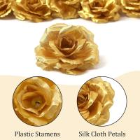 25Pcs Cabezas De Rosas De Seda Artificiales Amarillas Para Boda Fiesta De San Valentín Decoración Floral Artificial - details 1