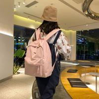 Mochila De Nylon Impermeable Para Mujer 2022 Color Sólido Bolsa Escolar Para Adolescentes Viaje Mochila De Hombro Con Capa De Computadora Suave - details 11
