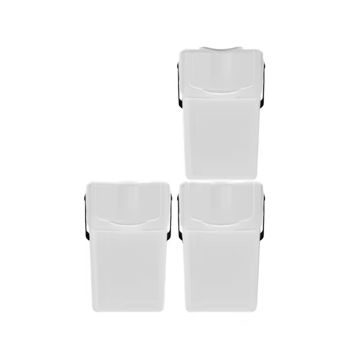 Set de 3 cubos de basura KEDEN SORTIBOX para reciclado, blanco roto, volumen 3x25L - 1