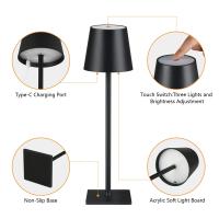 Lámpara De Mesa LED Sin Cable Con 3 Niveles De Iluminación Táctil Recargable USB Para Decoración De Habitaciones Estudio Oficina Barra - details 4