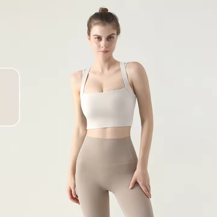 Sudadera De Yoga Para Mujer Verano Nueva Chaleco Deportivo Antigolpes Transpirable Rápido Secado Top Corto Cross Back Fitness - 1