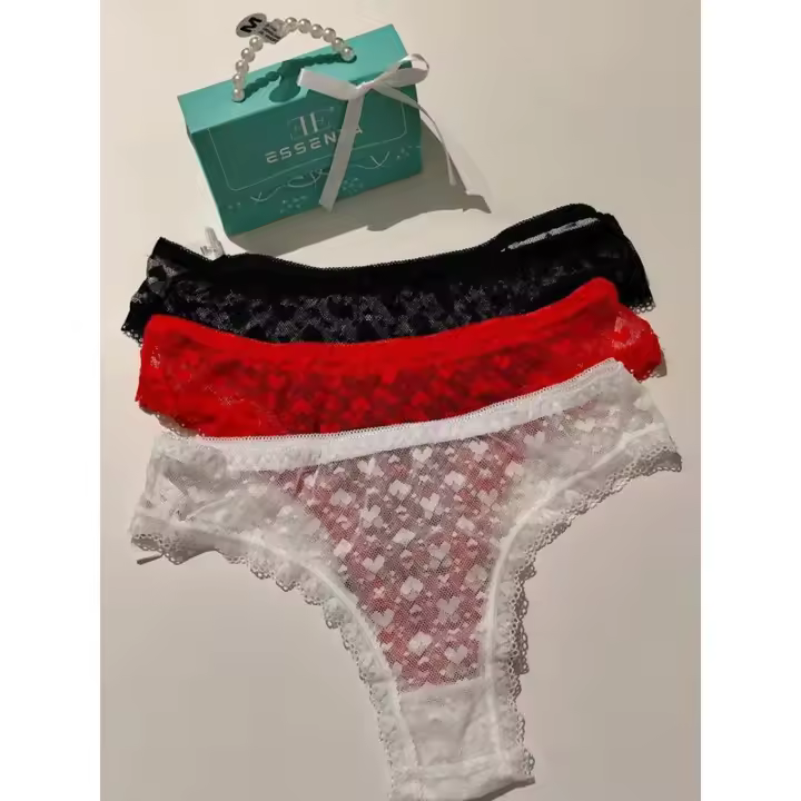 🎁 Set de Regalo – 3 Braguitas de Encaje 💕 - 1