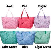 Bolso de playa plegable grande con cremallera - Bolso de hombro ligero y duradero con monedero incluido, ideal para compras, camping y viajes, diseño de hojas tropicales impreso, múltiples colores disponibles - details 5