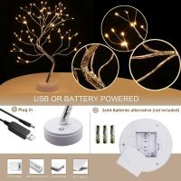 Luz De Noche De Hoja Dorada Con Cable De Cobre Táctil LED Árbol De Navidad Decorativo Con Caja De Batería Y USB Para Decoración De Navidad - details 1
