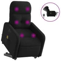 vidaXL Sillón de masaje eléctrico reclinable elevable tela Gris claro, Gris oscuro, Negro Sillon Dormitorio Sillon Comodos Silla Relax Sillón Sofá - details 8