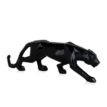 Figura Pantera In Resina Dorata – Scultura Decorativa 39x11x10 Cm, Stile Moderno, Oggetto D'arredo AlexandreHouse
